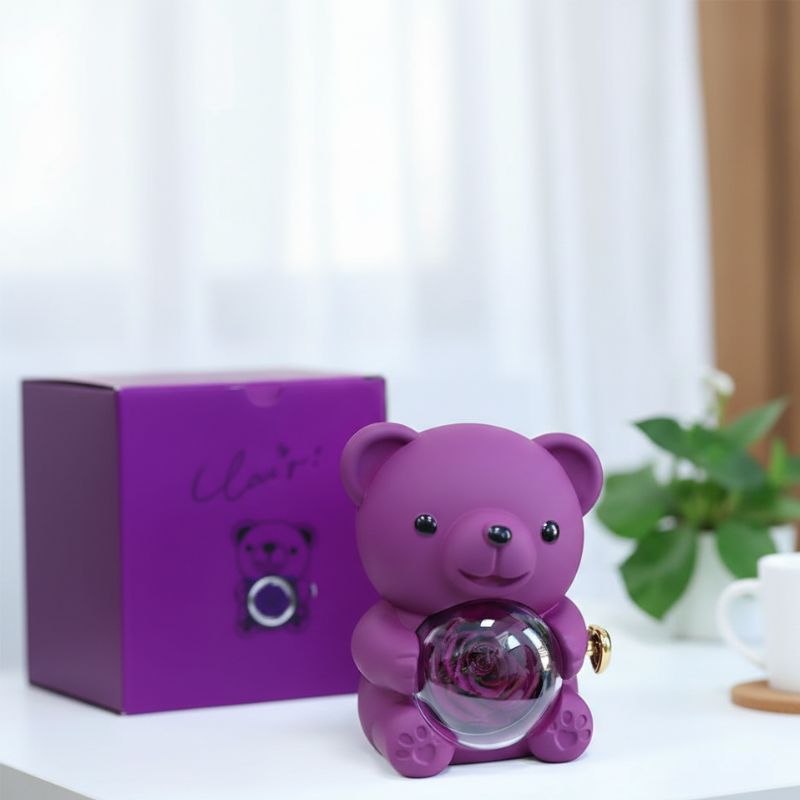 Rosera™ Preserved Rose Bear Keepsake Box