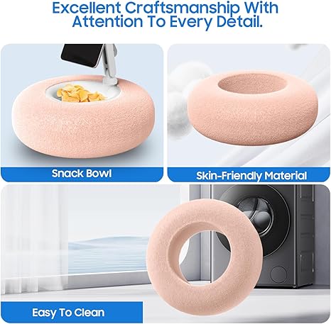 PlushPort™ | All-in-One Pillow Stand for Phones, Tablets & Snacks
