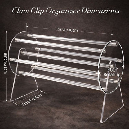 Clixor™  360° Rotating Acrylic Claw Clip Organizer