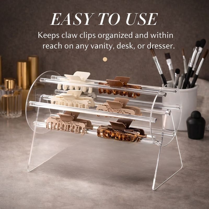 Clixor™  360° Rotating Acrylic Claw Clip Organizer