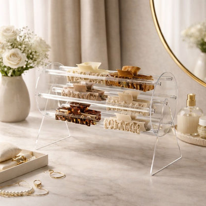 Clixor™  360° Rotating Acrylic Claw Clip Organizer