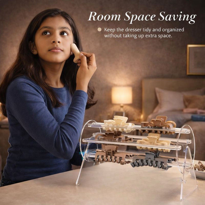 Clixor™  360° Rotating Acrylic Claw Clip Organizer