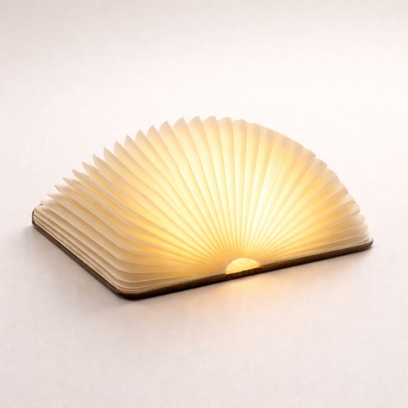 LumaFold™ Foldable Book Lamp (Wood Cover, 360° Ambient Light)