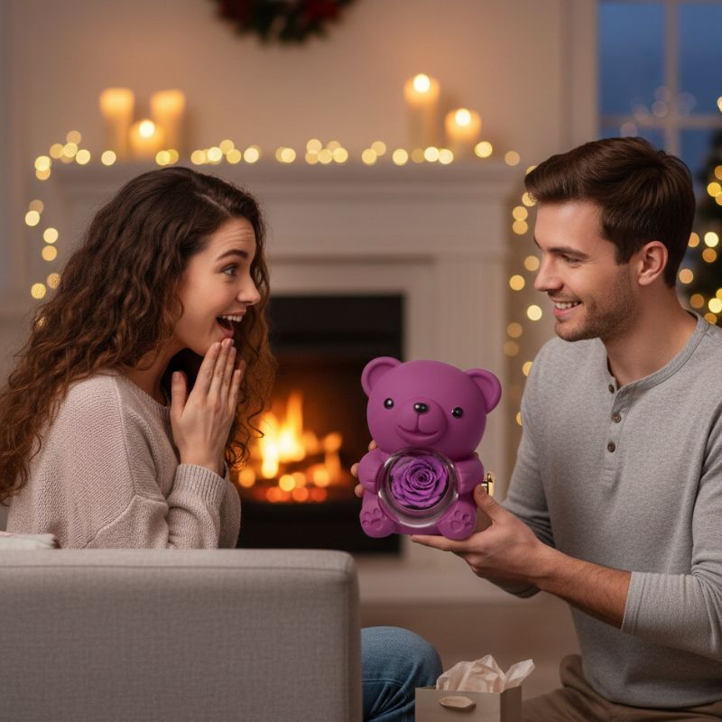Rosera™ Preserved Rose Bear Keepsake Box