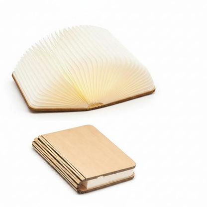 LumaFold™ Foldable Book Lamp (Wood Cover, 360° Ambient Light)