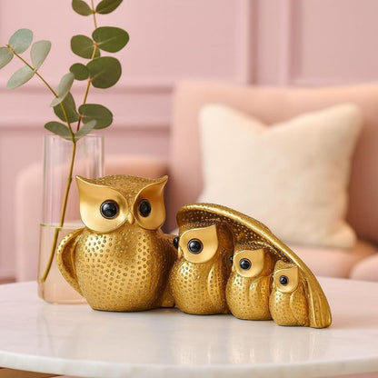 Ovalo™ Golden Owl Family Sculpture