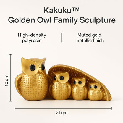 Ovalo™ Golden Owl Family Sculpture