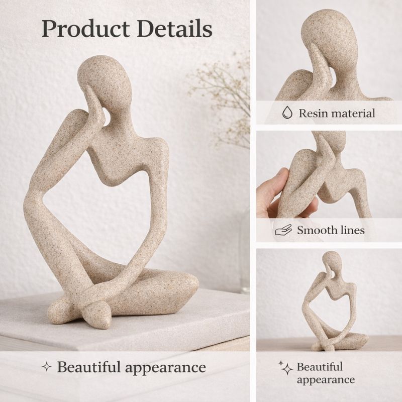 THINKER™ Abstract Shelf Anchor Sculpture