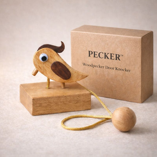 PECKER™ | Woodpecker Door Knocker