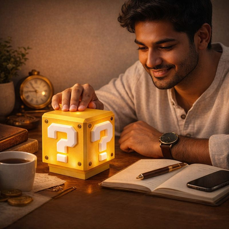 QUBE™ Retro Question Block Rechargeable Icon Lamp