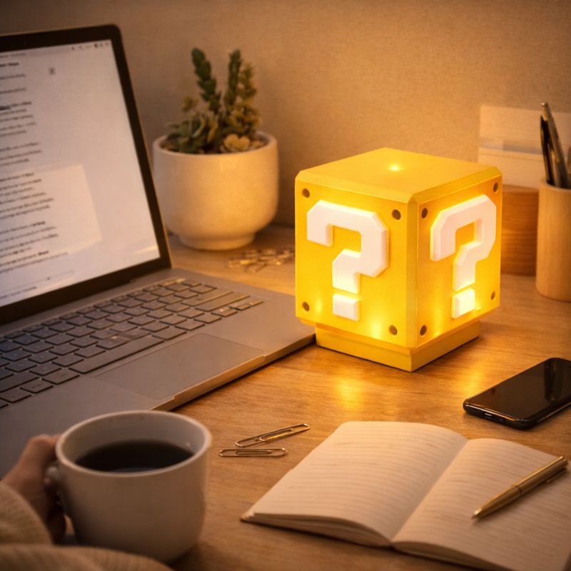QUBE™ Retro Question Block Rechargeable Icon Lamp