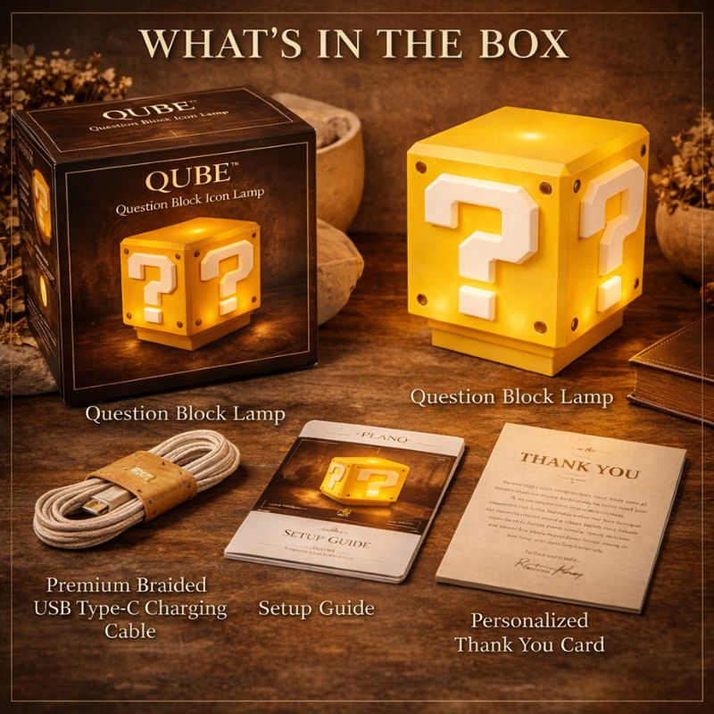 QUBE™ Retro Question Block Rechargeable Icon Lamp