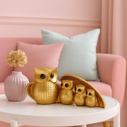 Ovalo™ Golden Owl Family Sculpture