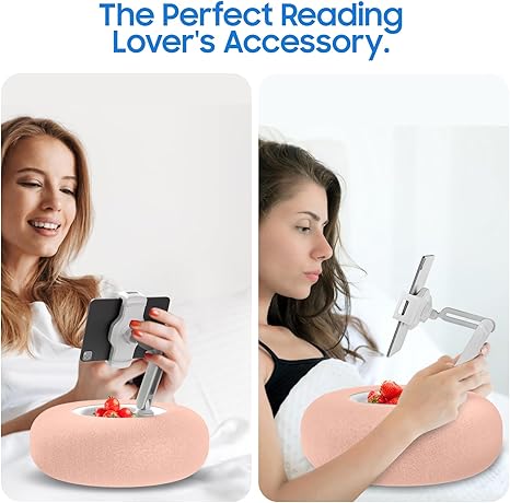 PlushPort™ | All-in-One Pillow Stand for Phones, Tablets & Snacks