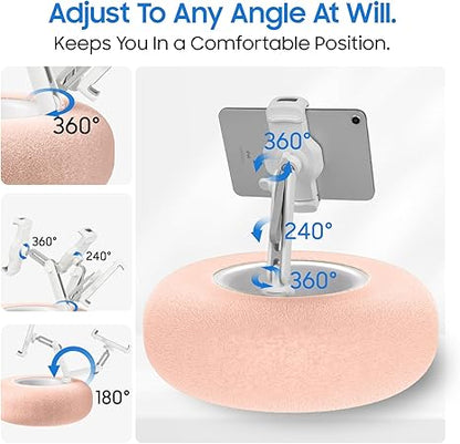 PlushPort™ | All-in-One Pillow Stand for Phones, Tablets & Snacks