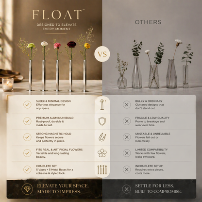 FLOAT™ | Elegant Magnetic Vase (Set of 5)