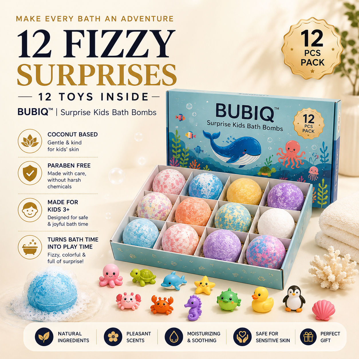 BUBIQ™ | Surprise Kids Bath Bombs