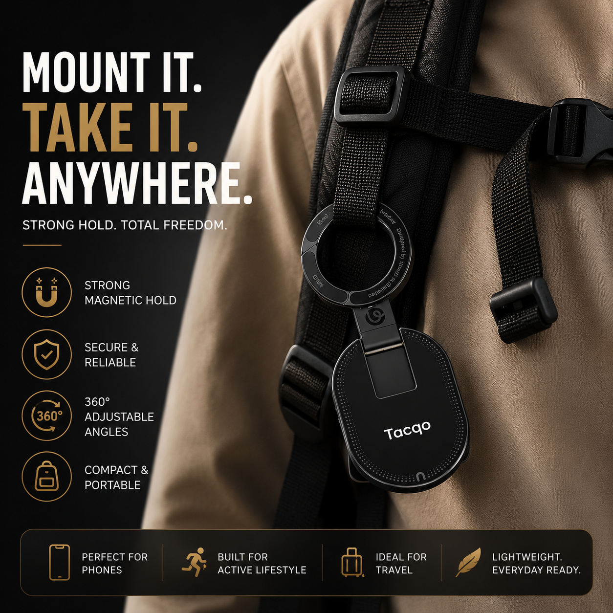 Tacqo™ | Magnetic Suction Phone Mount