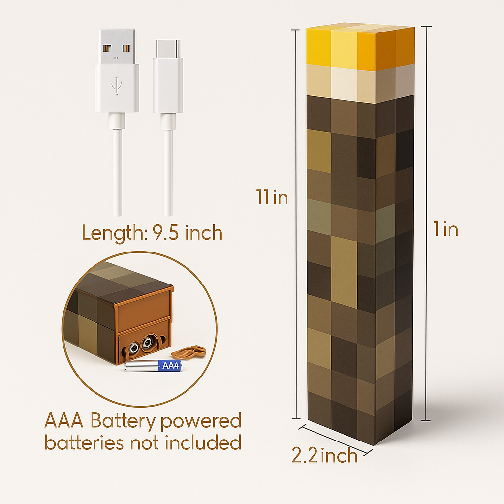 RealmTorch™ | Pixel Collector Torch Night Light