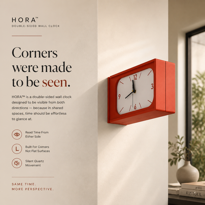 HORA™ | Double-Sided Sculptural Wall Clock