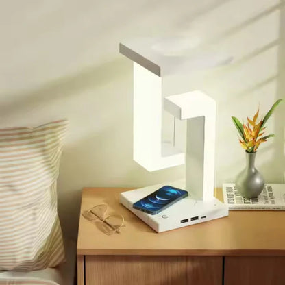 HoverGlow™ | Levitating Lamp with Wireless Charging