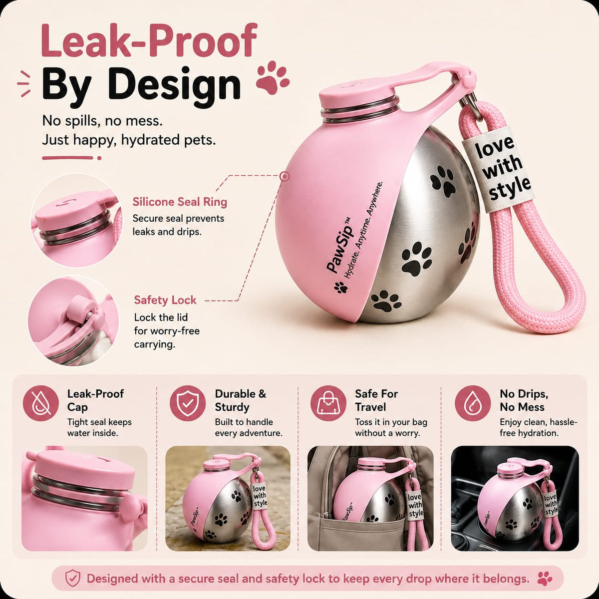 PawSip™ | Portable Pet Water Feeder