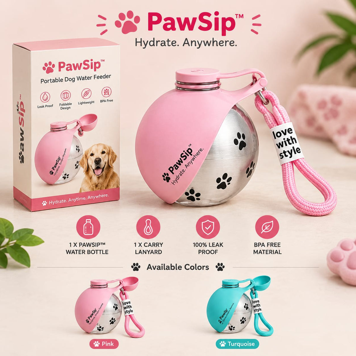 PawSip™ | Portable Pet Water Feeder