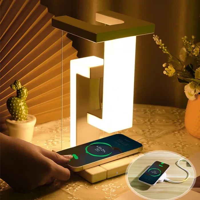 HoverGlow™ | Levitating Lamp with Wireless Charging