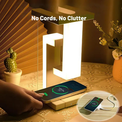 HoverGlow™ | Levitating Lamp with Wireless Charging